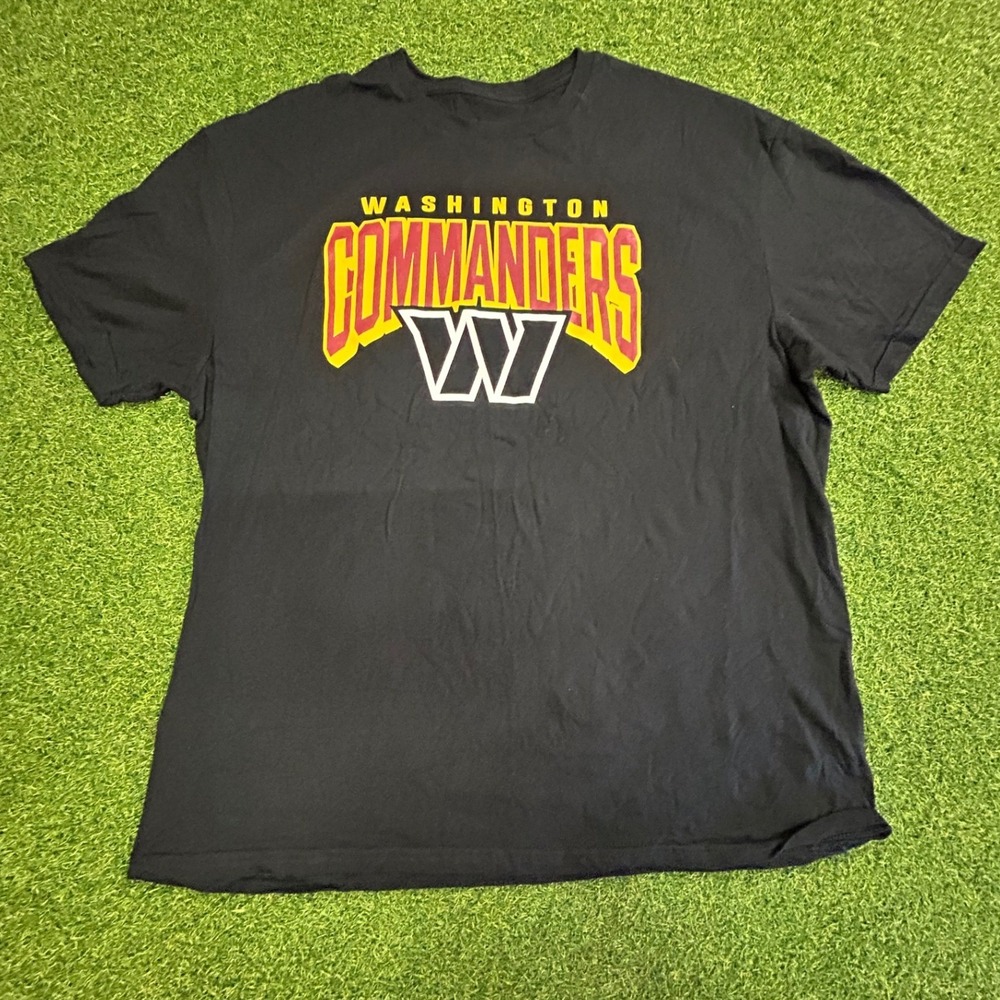 NFL Team Apparel Washington Commanders Black Graphic T-Shirt Mens XL Football